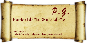 Porkoláb Gusztáv névjegykártya