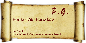 Porkoláb Gusztáv névjegykártya